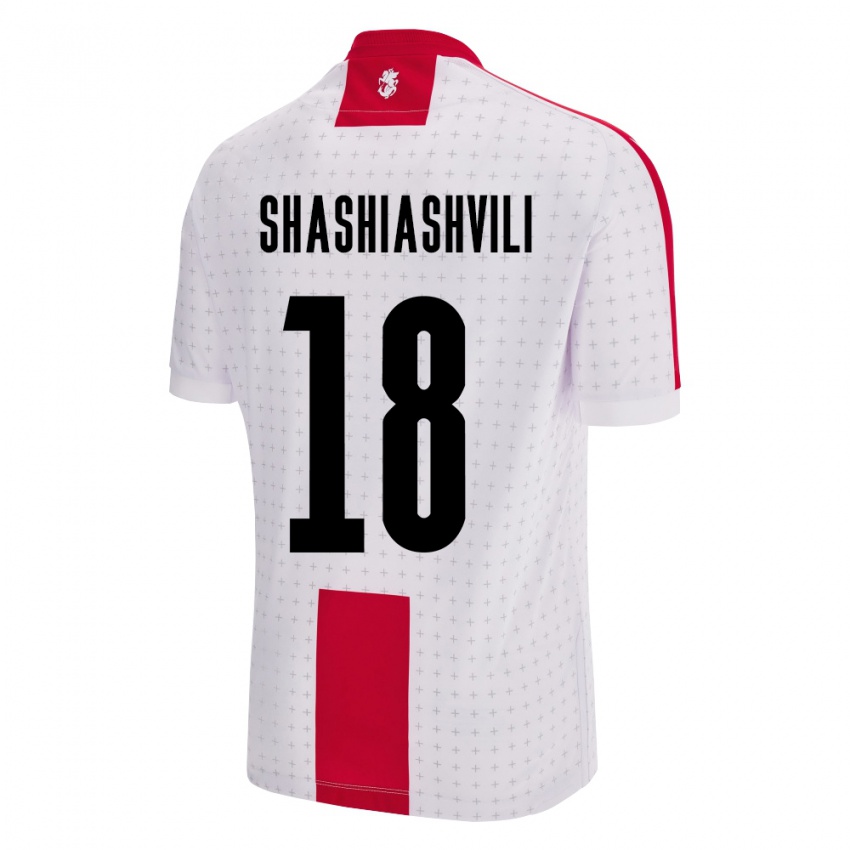 Niño Camiseta Georgia Luka Shashiashvili #18 Blanco 1ª Equipación 24-26 La Camisa Chile