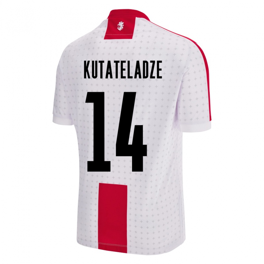 Niño Camiseta Georgia Alexandre Kutateladze #14 Blanco 1ª Equipación 24-26 La Camisa Chile