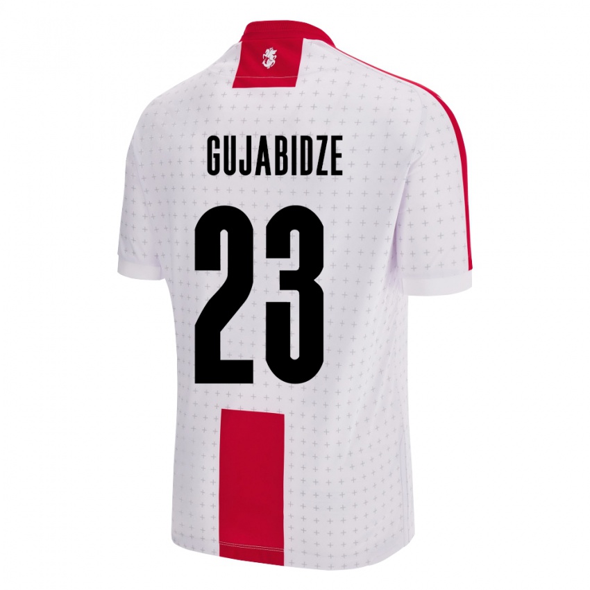 Niño Camiseta Georgia Nino Gujabidze #23 Blanco 1ª Equipación 24-26 La Camisa Chile