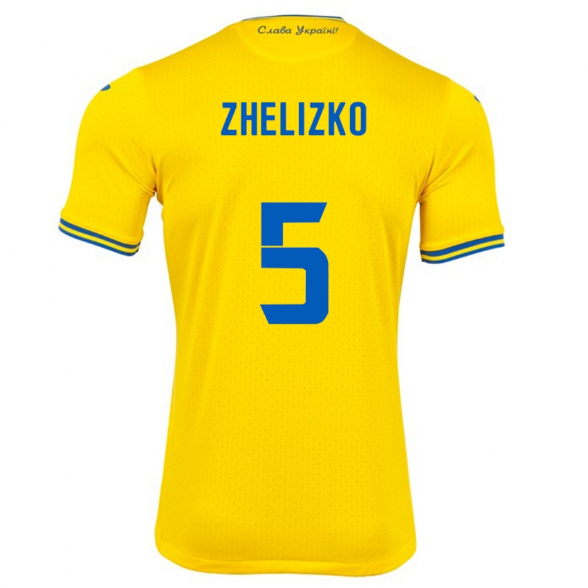 Niño Camiseta Ucrania Ivan Zhelizko #5 Amarillo 1ª Equipación 24-26 La Camisa Chile