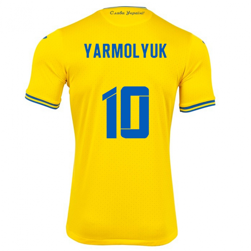 Niño Camiseta Ucrania Yegor Yarmolyuk #10 Amarillo 1ª Equipación 24-26 La Camisa Chile