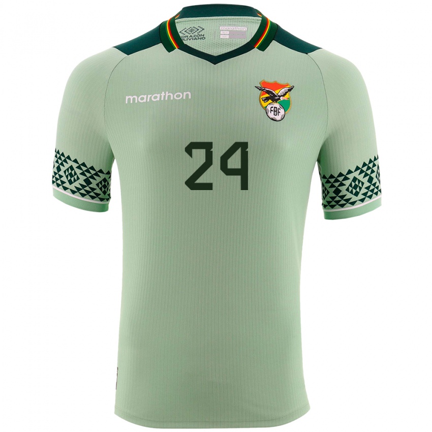 Niño Camiseta Bolivia Marcelo Suárez #24 Verde Claro 1ª Equipación 24-26 La Camisa Chile