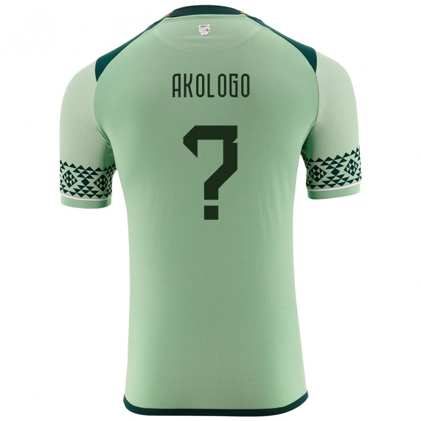 Niño Camiseta Bolivia David Akologo #0 Verde Claro 1ª Equipación 24-26 La Camisa Chile