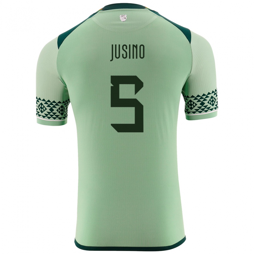 Niño Camiseta Bolivia Adrián Jusino #5 Verde Claro 1ª Equipación 24-26 La Camisa Chile