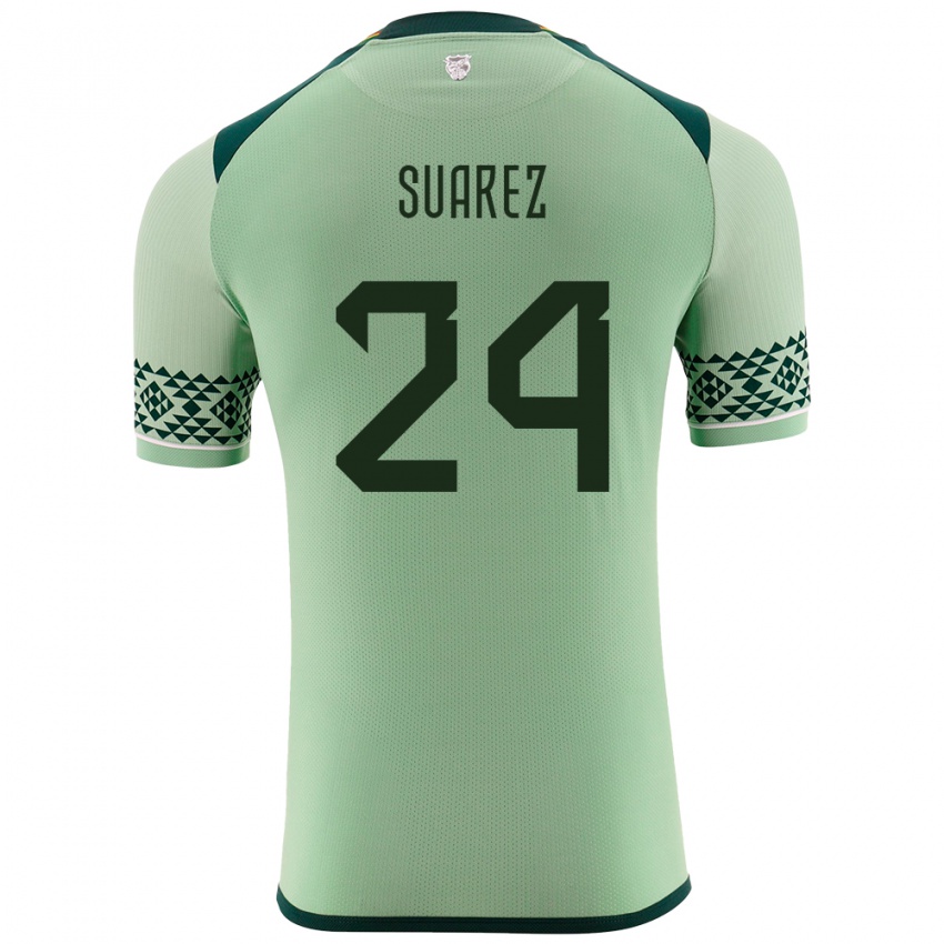 Niño Camiseta Bolivia Marcelo Suárez #24 Verde Claro 1ª Equipación 24-26 La Camisa Chile