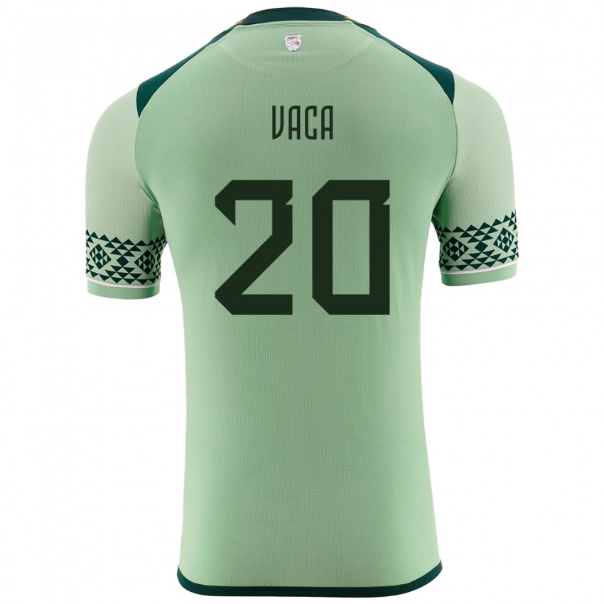 Niño Camiseta Bolivia Pablo Vaca #20 Verde Claro 1ª Equipación 24-26 La Camisa Chile