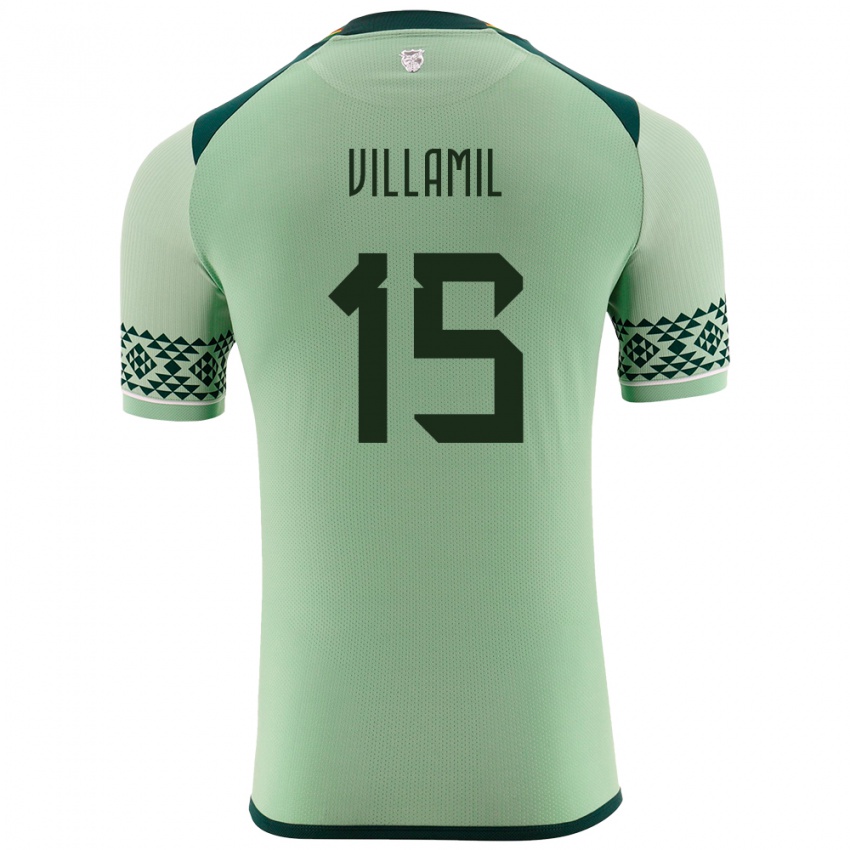 Niño Camiseta Bolivia Gabriel Villamíl #15 Verde Claro 1ª Equipación 24-26 La Camisa Chile