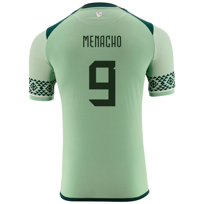 Niño Camiseta Bolivia Cesar Menacho #9 Verde Claro 1ª Equipación 24-26 La Camisa Chile