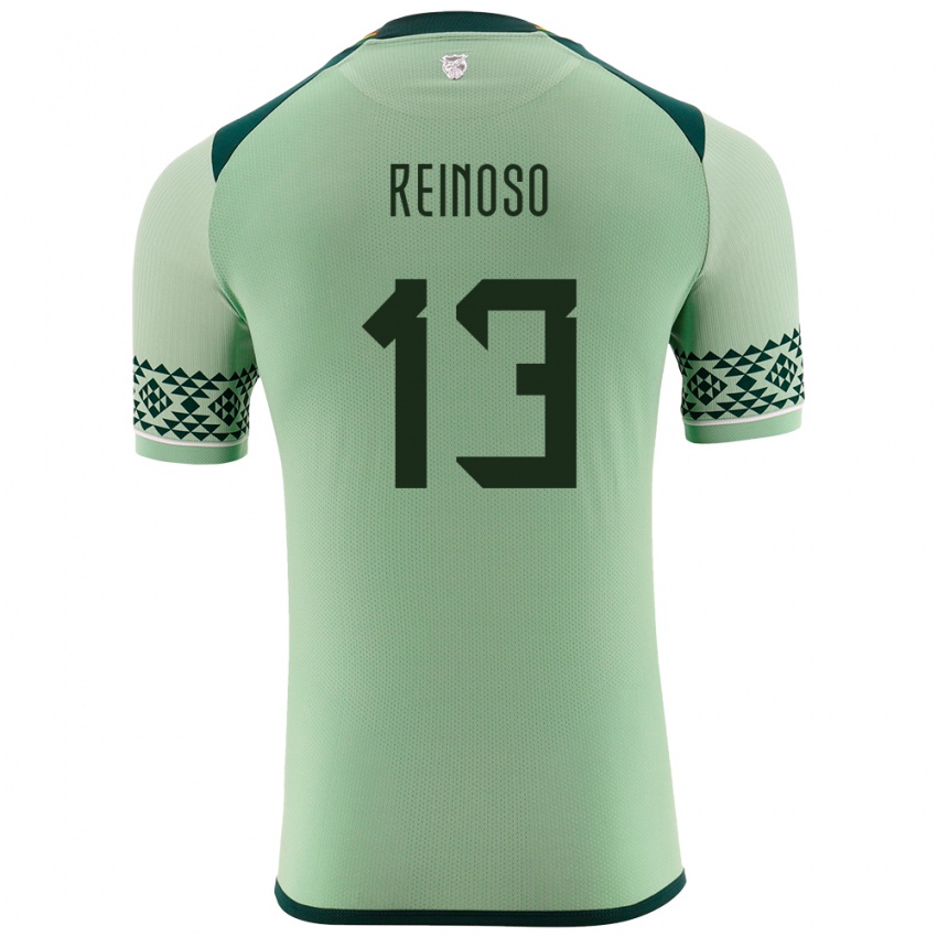 Niño Camiseta Bolivia Jair Reinoso #13 Verde Claro 1ª Equipación 24-26 La Camisa Chile