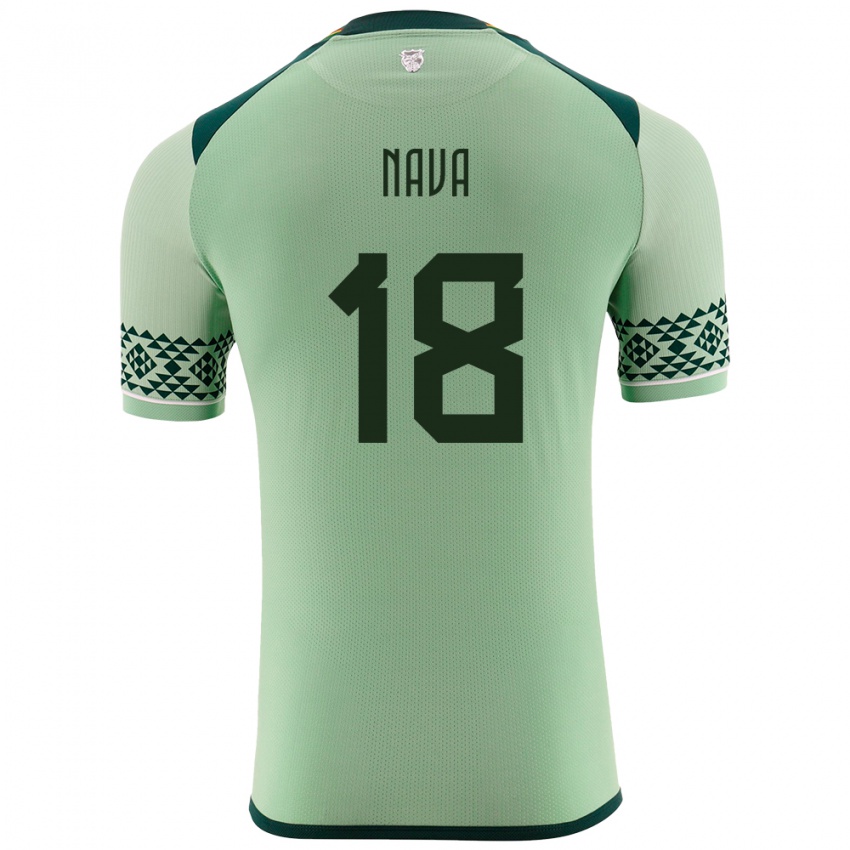 Niño Camiseta Bolivia Fernando Nava #18 Verde Claro 1ª Equipación 24-26 La Camisa Chile