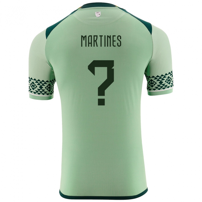 Niño Camiseta Bolivia José Martínes #0 Verde Claro 1ª Equipación 24-26 La Camisa Chile