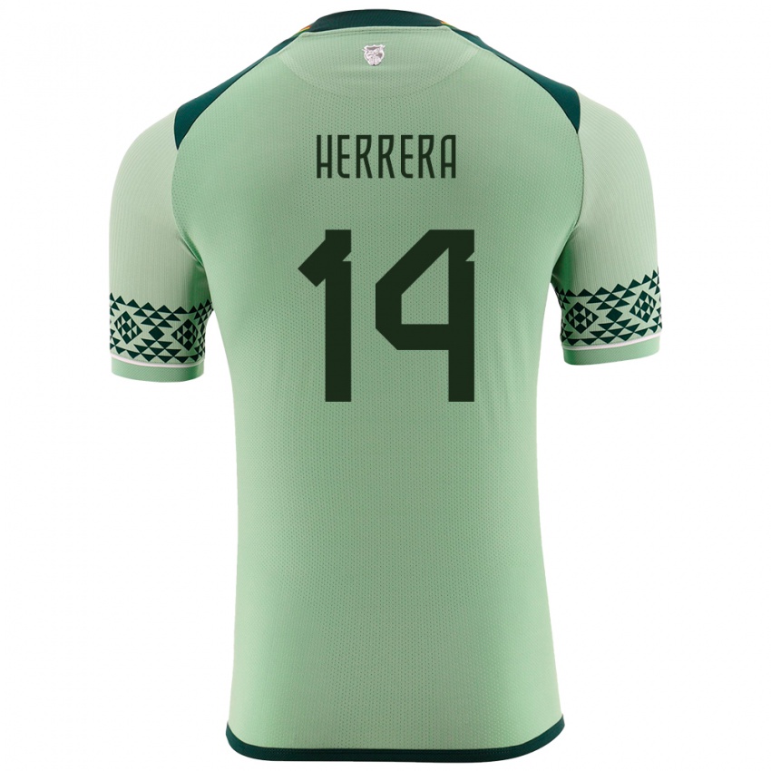 Niño Camiseta Bolivia José Herrera #14 Verde Claro 1ª Equipación 24-26 La Camisa Chile