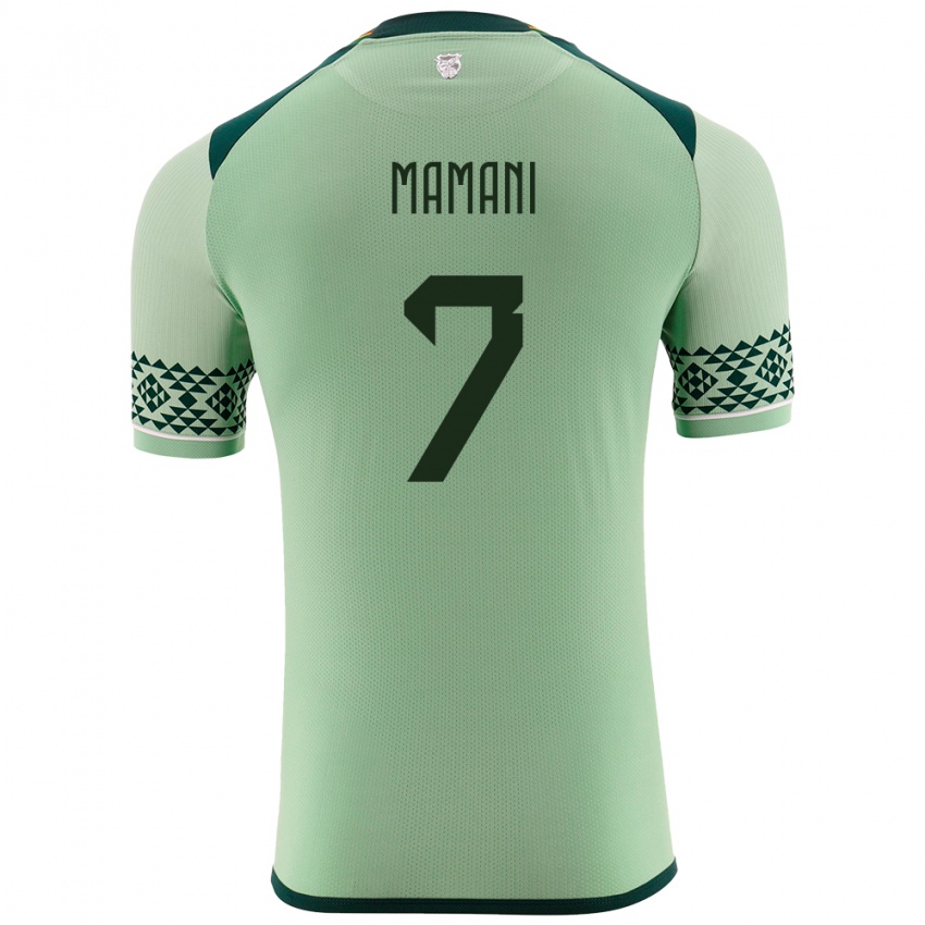 Niño Camiseta Bolivia Braian Mamani #7 Verde Claro 1ª Equipación 24-26 La Camisa Chile