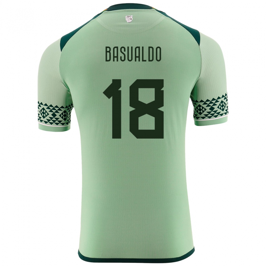 Niño Camiseta Bolivia Yoselin Basualdo #18 Verde Claro 1ª Equipación 24-26 La Camisa Chile