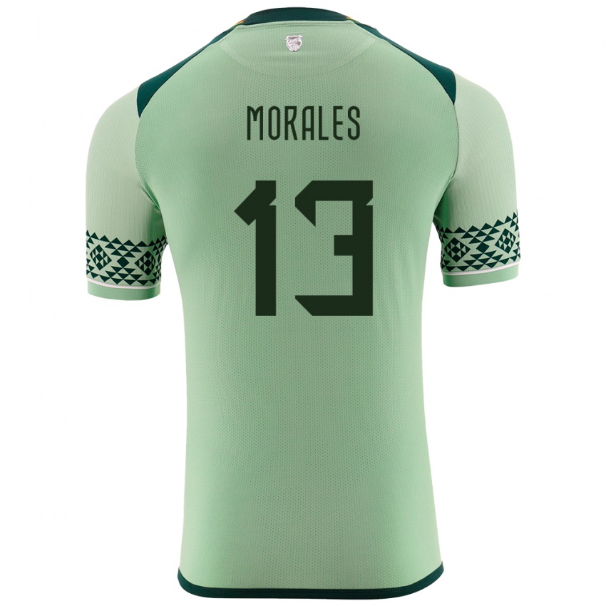 Niño Camiseta Bolivia Ericka Morales #13 Verde Claro 1ª Equipación 24-26 La Camisa Chile