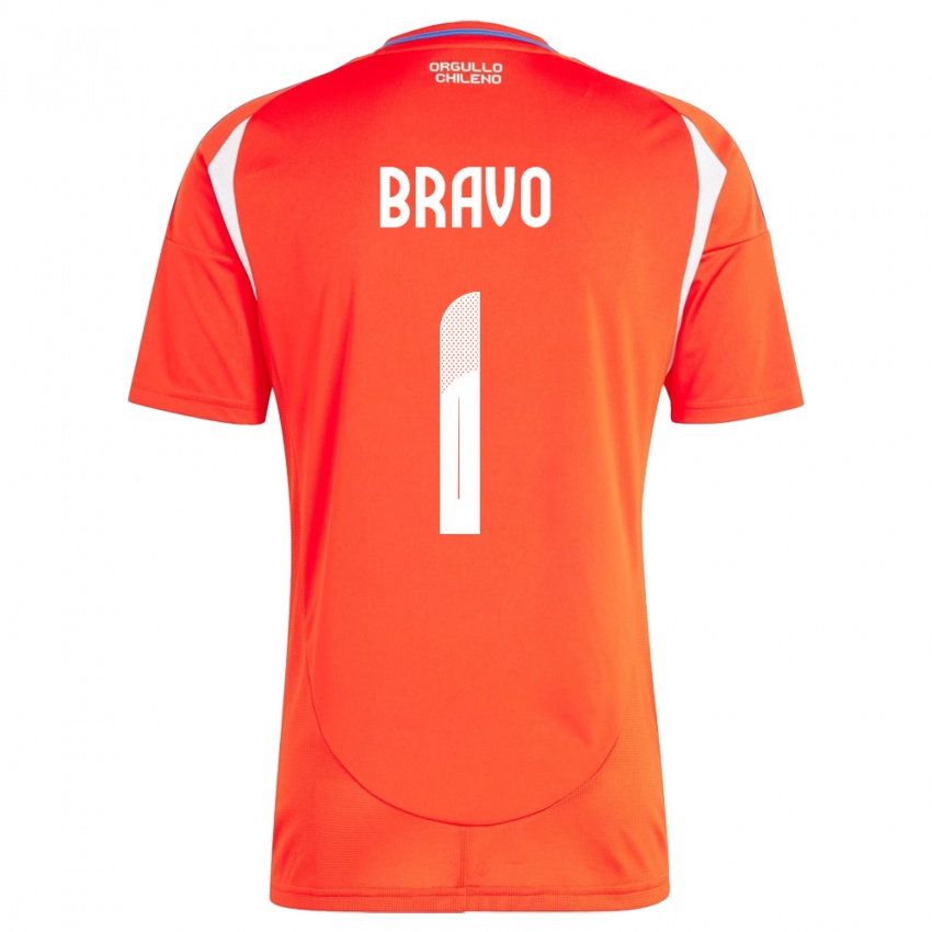 Niño Camiseta Chile Claudio Bravo #1 Rojo 1ª Equipación 24-26 La Camisa Chile