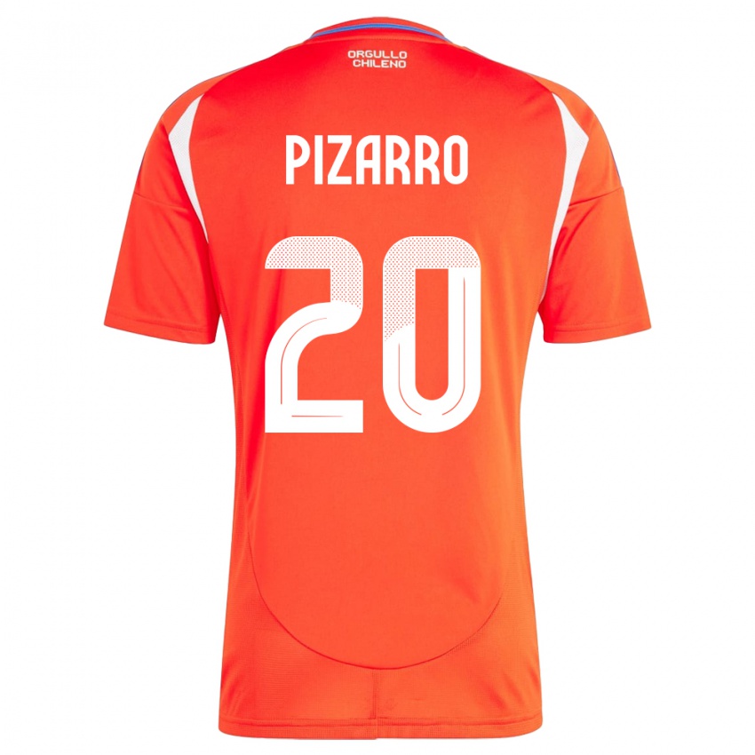 Niño Camiseta Chile Damián Pizarro #20 Rojo 1ª Equipación 24-26 La Camisa Chile