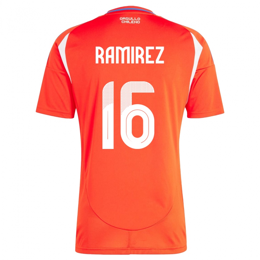 Niño Camiseta Chile Vicente Ramírez #16 Rojo 1ª Equipación 24-26 La Camisa Chile