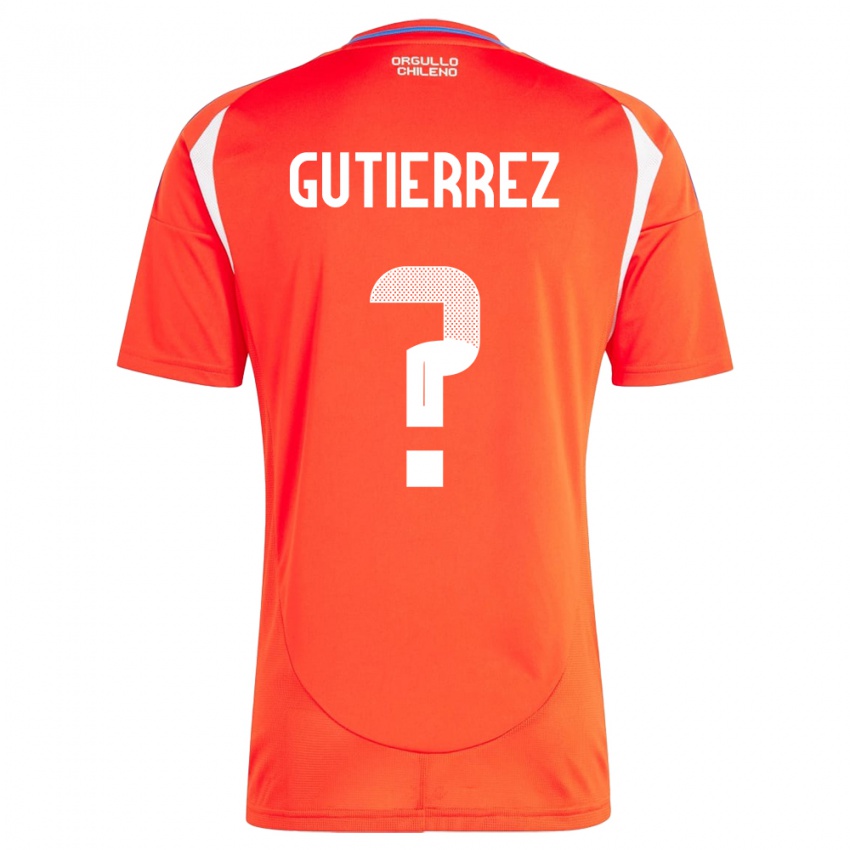 Niño Camiseta Chile Felipe Gutierrez #0 Rojo 1ª Equipación 24-26 La Camisa Chile