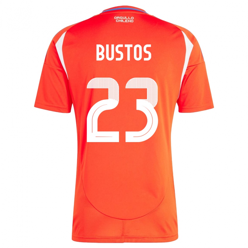 Niño Camiseta Chile Ignacia Bustos #23 Rojo 1ª Equipación 24-26 La Camisa Chile