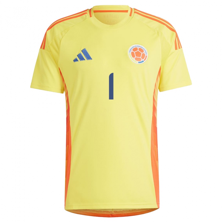 Niño Camiseta Colombia David Ospina #1 Amarillo 1ª Equipación 24-26 La Camisa Chile