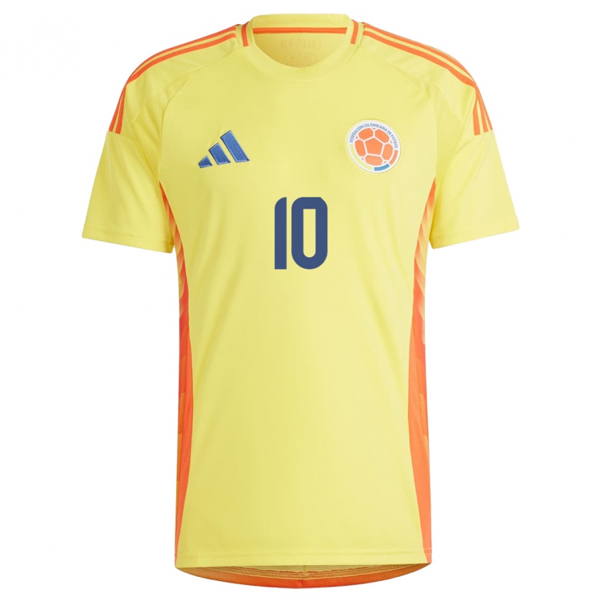 Niño Camiseta Colombia James Rodríguez #10 Amarillo 1ª Equipación 24-26 La Camisa Chile