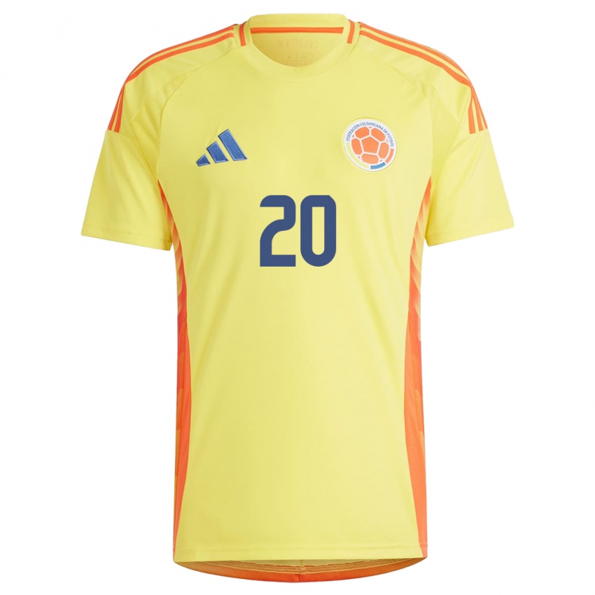 Niño Camiseta Colombia Juan Fernando Quintero #20 Amarillo 1ª Equipación 24-26 La Camisa Chile