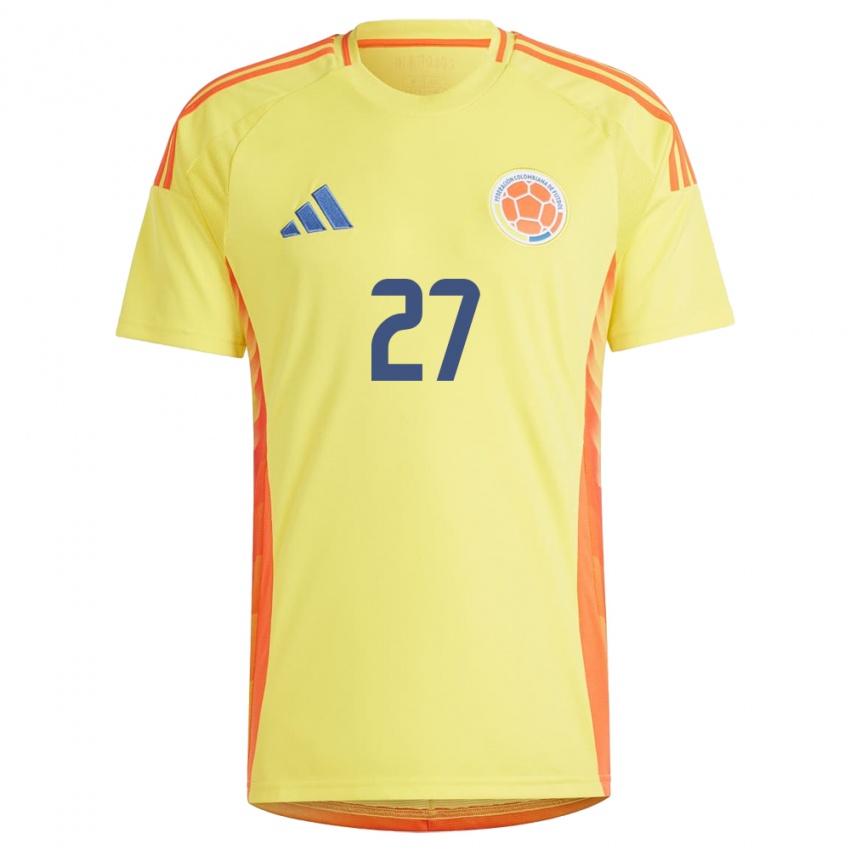 Niño Camiseta Colombia Natalia Gaitán #27 Amarillo 1ª Equipación 24-26 La Camisa Chile