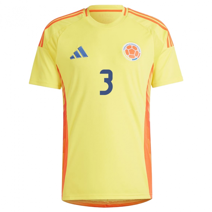 Niño Camiseta Colombia Jhon Lucumí #3 Amarillo 1ª Equipación 24-26 La Camisa Chile