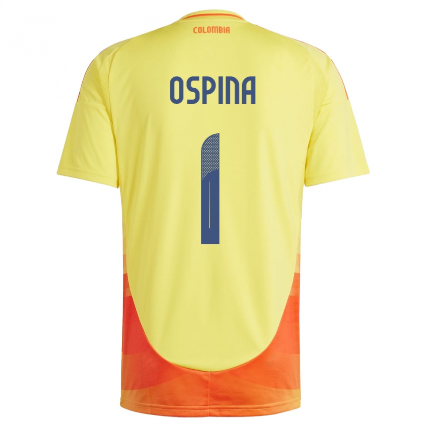 Niño Camiseta Colombia David Ospina #1 Amarillo 1ª Equipación 24-26 La Camisa Chile