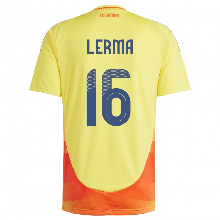 Niño Camiseta Colombia Jefferson Lerma #16 Amarillo 1ª Equipación 24-26 La Camisa Chile