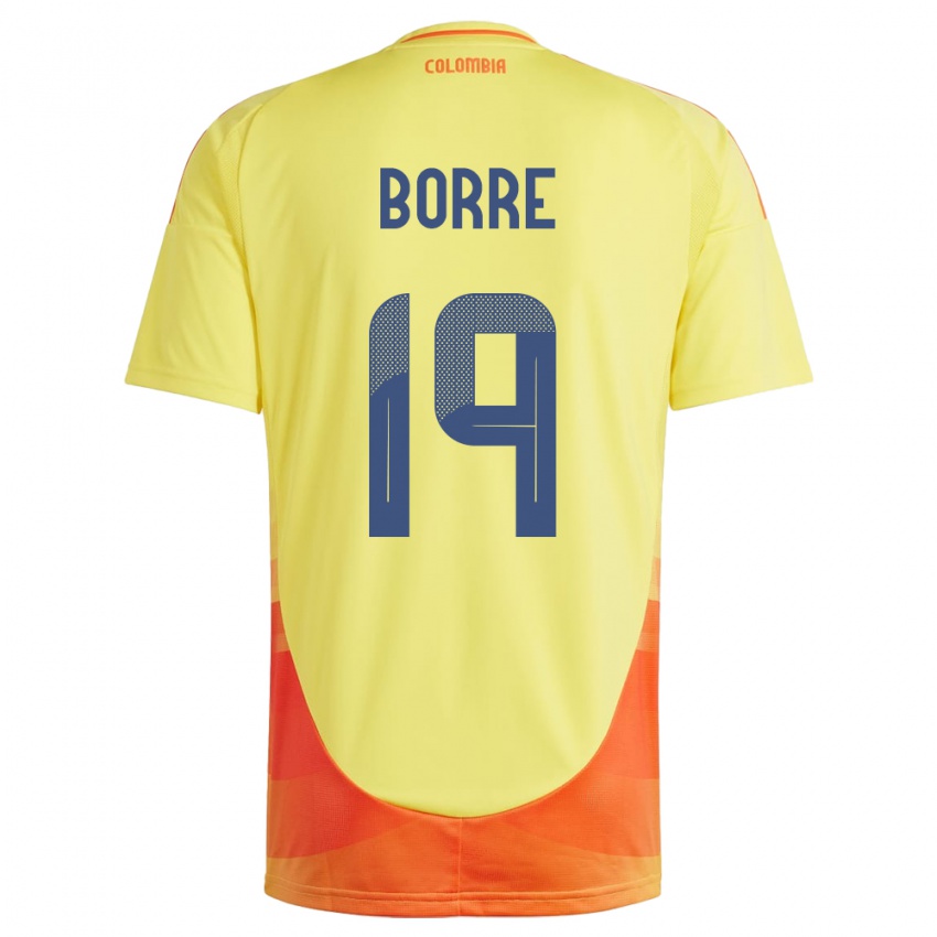 Niño Camiseta Colombia Rafael Borré #19 Amarillo 1ª Equipación 24-26 La Camisa Chile