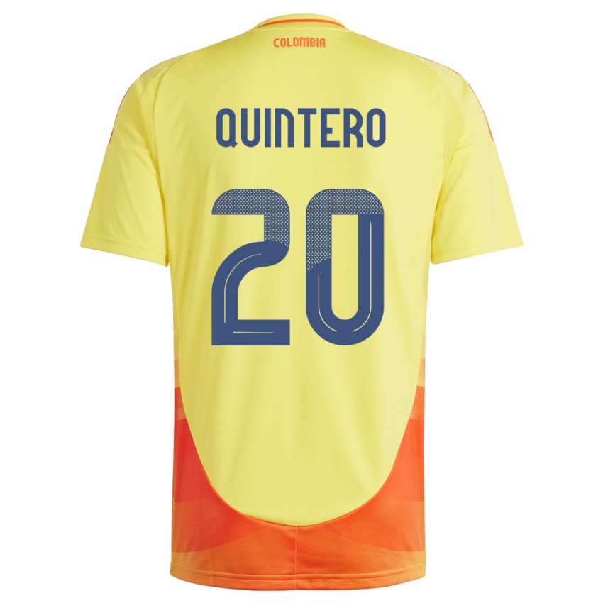 Niño Camiseta Colombia Juan Fernando Quintero #20 Amarillo 1ª Equipación 24-26 La Camisa Chile