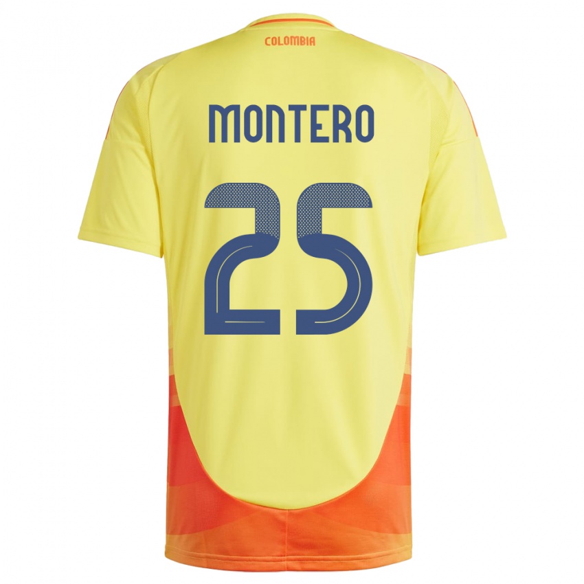 Niño Camiseta Colombia Álvaro Montero #25 Amarillo 1ª Equipación 24-26 La Camisa Chile