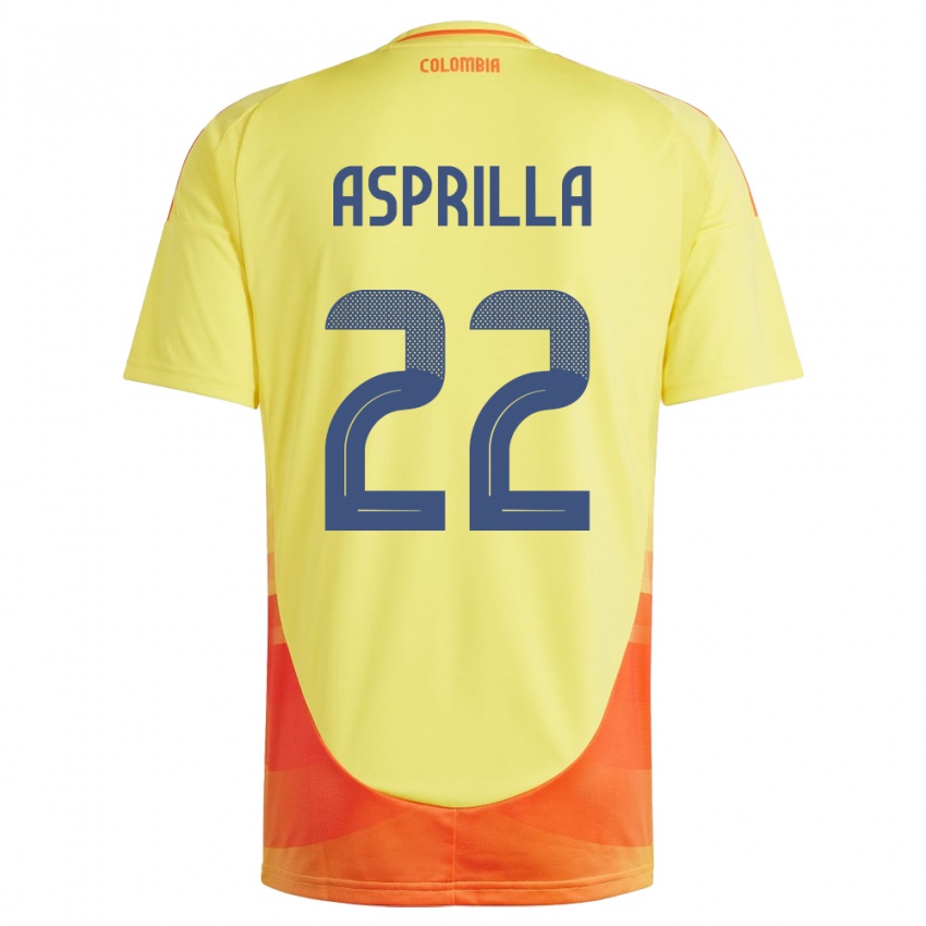 Niño Camiseta Colombia Yáser Asprilla #22 Amarillo 1ª Equipación 24-26 La Camisa Chile