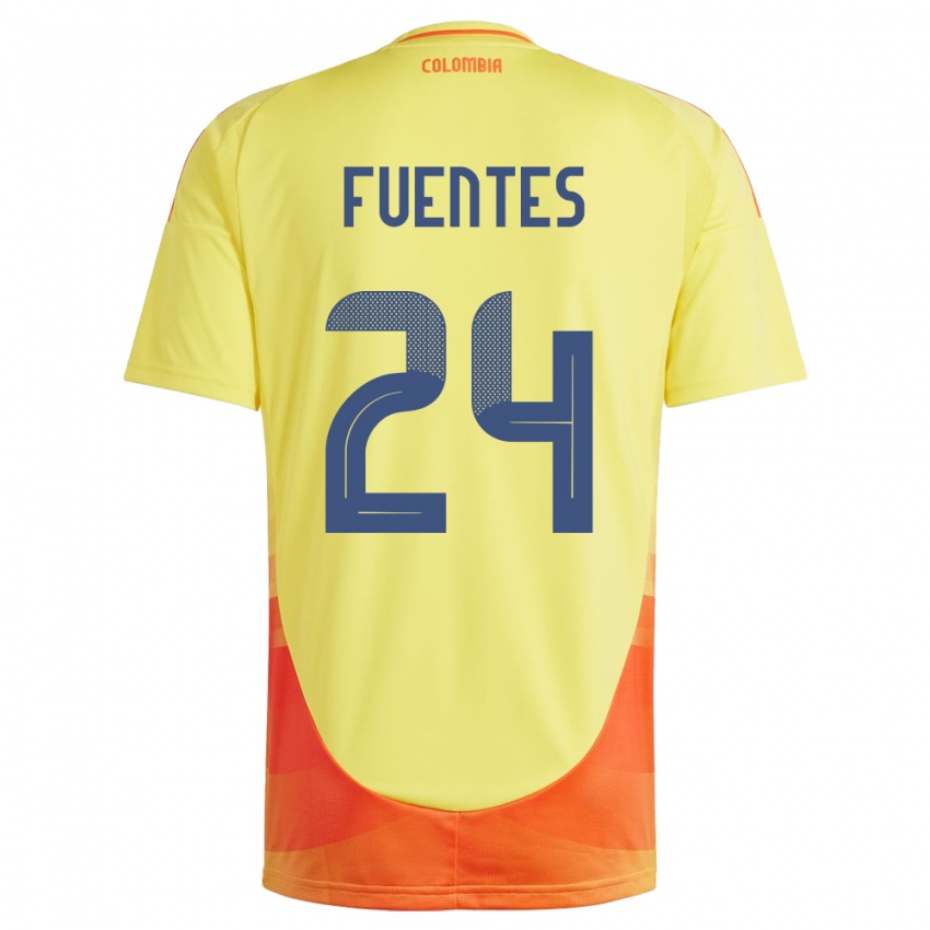 Niño Camiseta Colombia Gabriel Fuentes #24 Amarillo 1ª Equipación 24-26 La Camisa Chile