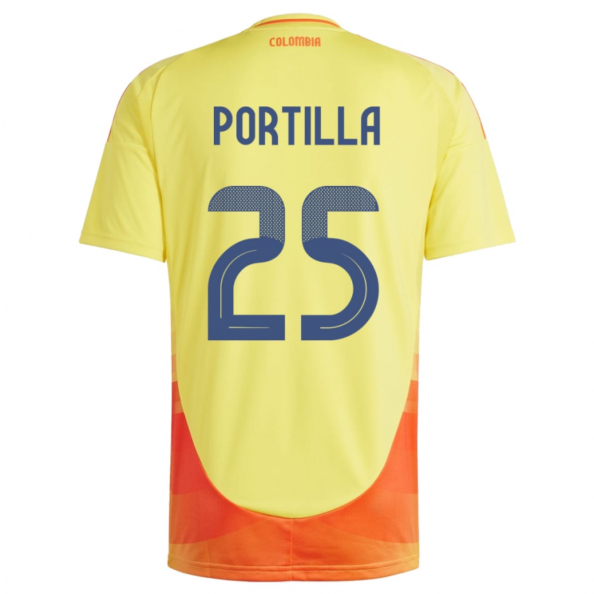 Niño Camiseta Colombia Juan Portilla #25 Amarillo 1ª Equipación 24-26 La Camisa Chile