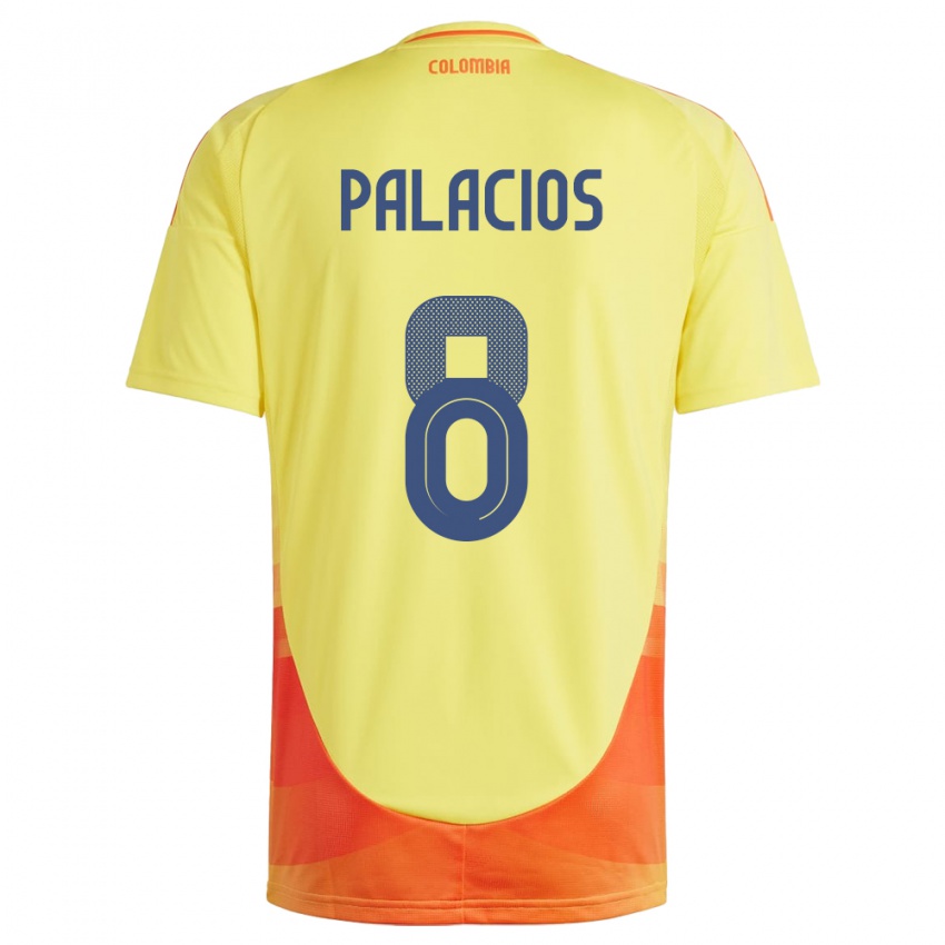 Niño Camiseta Colombia Brahian Palacios #8 Amarillo 1ª Equipación 24-26 La Camisa Chile