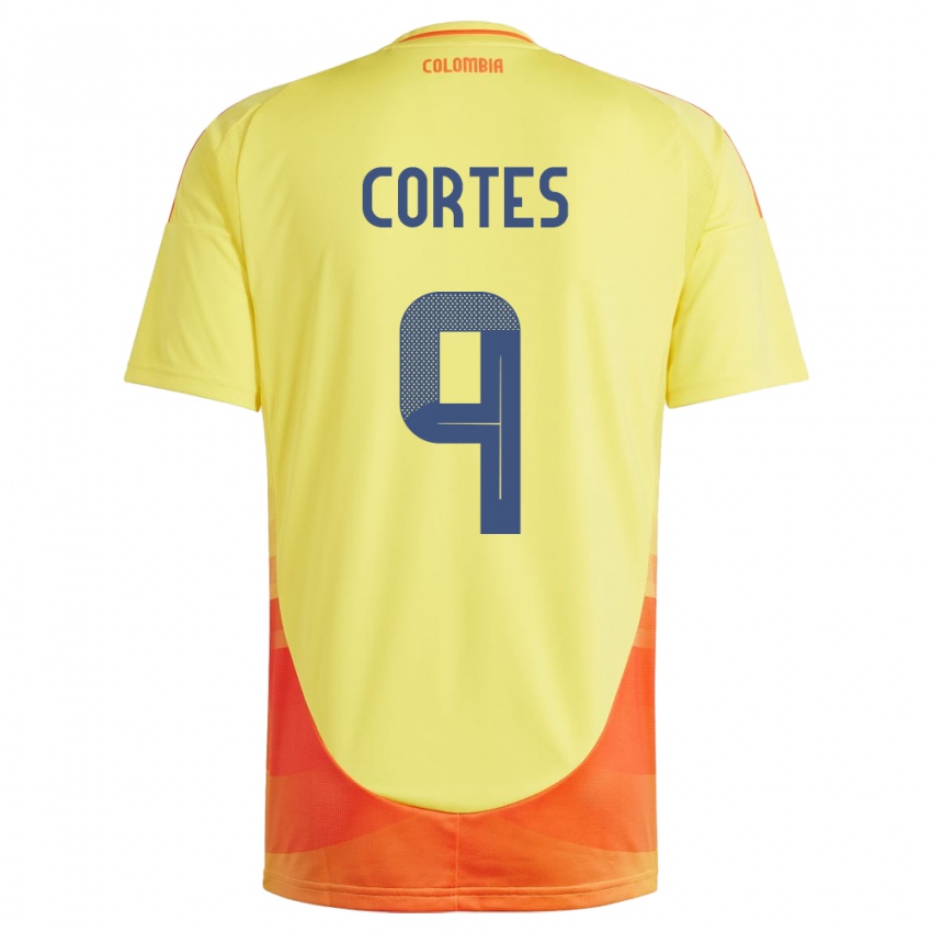 Niño Camiseta Colombia Carlos Cortés #9 Amarillo 1ª Equipación 24-26 La Camisa Chile