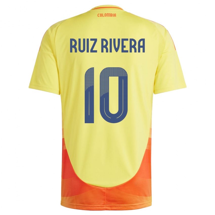 Niño Camiseta Colombia Daniel Ruiz Rivera #10 Amarillo 1ª Equipación 24-26 La Camisa Chile