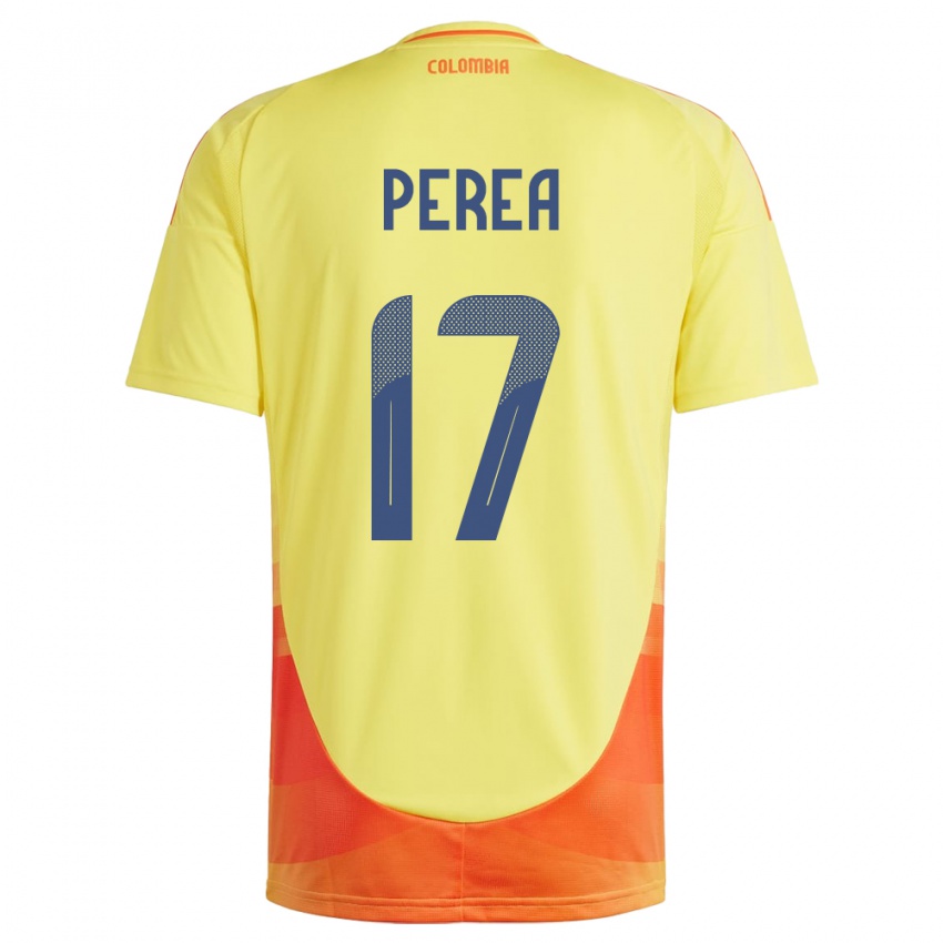 Niño Camiseta Colombia Óscar Perea #17 Amarillo 1ª Equipación 24-26 La Camisa Chile