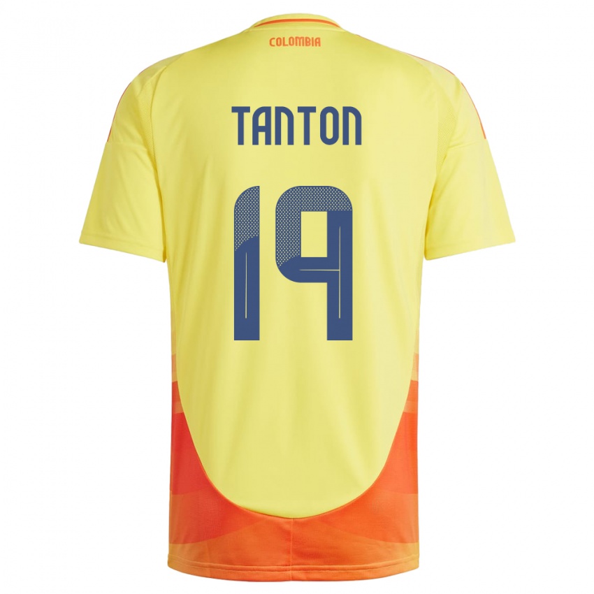 Niño Camiseta Colombia Devan Tanton #19 Amarillo 1ª Equipación 24-26 La Camisa Chile