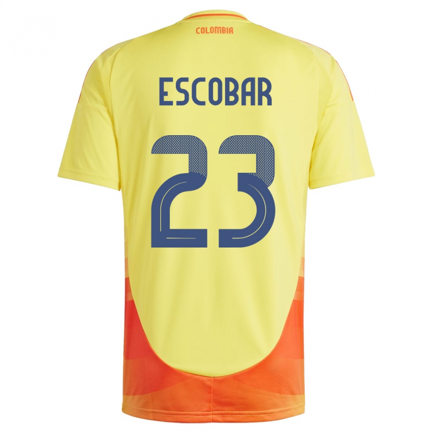 Niño Camiseta Colombia Josen Escobar #23 Amarillo 1ª Equipación 24-26 La Camisa Chile