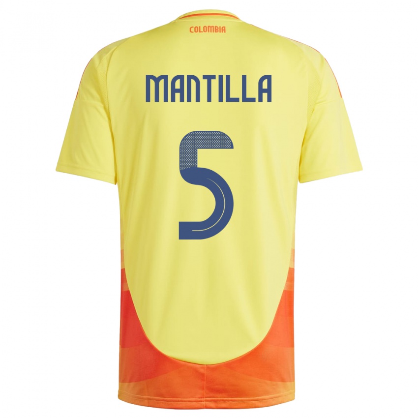 Niño Camiseta Colombia Kevin Mantilla #5 Amarillo 1ª Equipación 24-26 La Camisa Chile