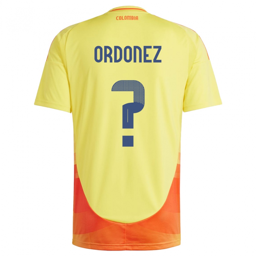 Niño Camiseta Colombia Willian Ordóñez #0 Amarillo 1ª Equipación 24-26 La Camisa Chile