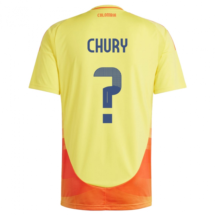 Niño Camiseta Colombia Brandon Chury #0 Amarillo 1ª Equipación 24-26 La Camisa Chile