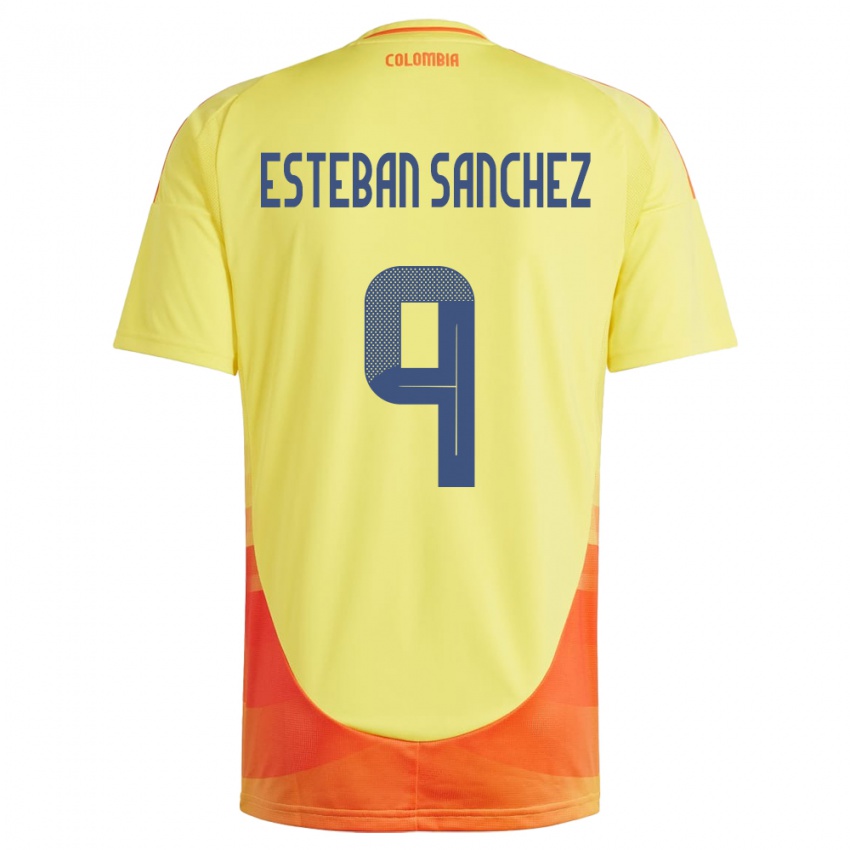 Niño Camiseta Colombia Juan Esteban Sánchez #9 Amarillo 1ª Equipación 24-26 La Camisa Chile