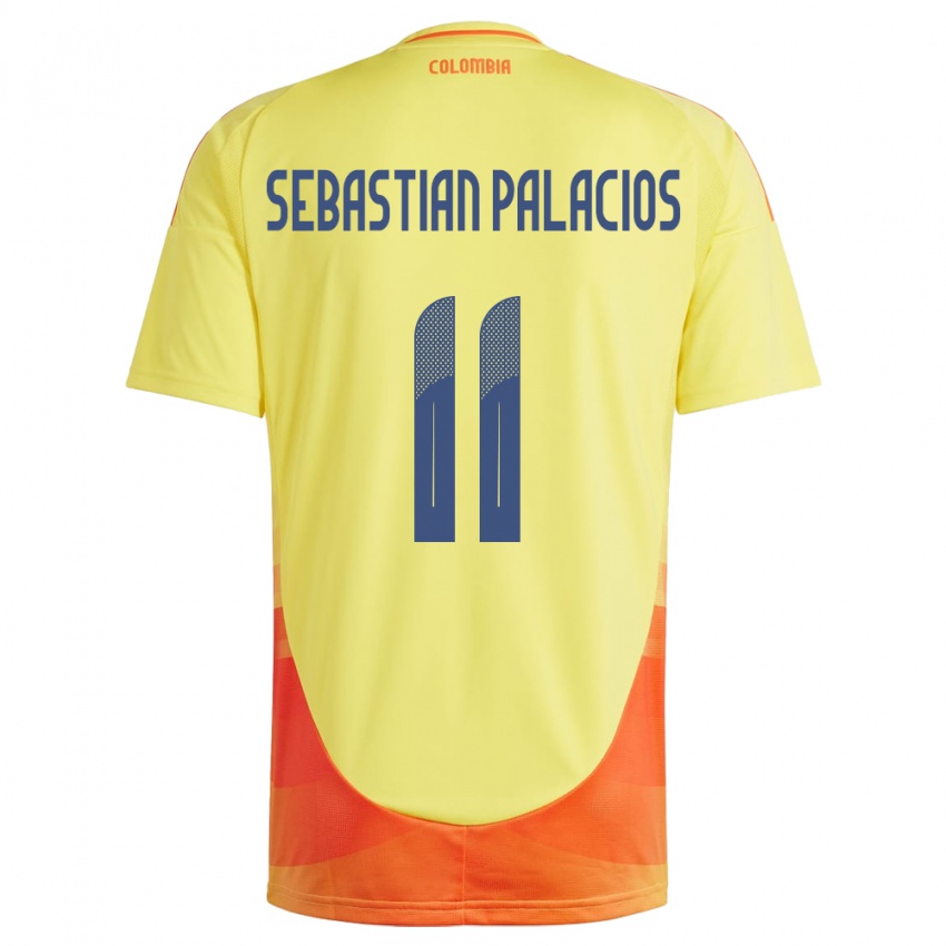 Niño Camiseta Colombia Juan Sebastián Palacios #11 Amarillo 1ª Equipación 24-26 La Camisa Chile