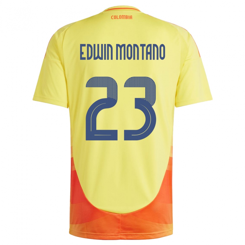 Niño Camiseta Colombia John Edwin Montaño #23 Amarillo 1ª Equipación 24-26 La Camisa Chile