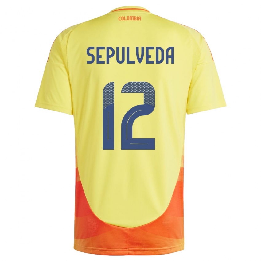 Niño Camiseta Colombia Sandra Sepúlveda #12 Amarillo 1ª Equipación 24-26 La Camisa Chile